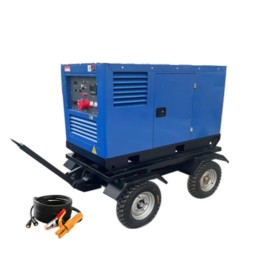 트롤리 바퀴 400Amps Arc Mig DC 용접기 20kva AC 발전기 디젤 발전기 용접기 500a