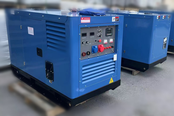 트롤리 바퀴 400Amps Arc Mig DC 용접기 20kva AC 발전기 디젤 발전기 용접기 500a